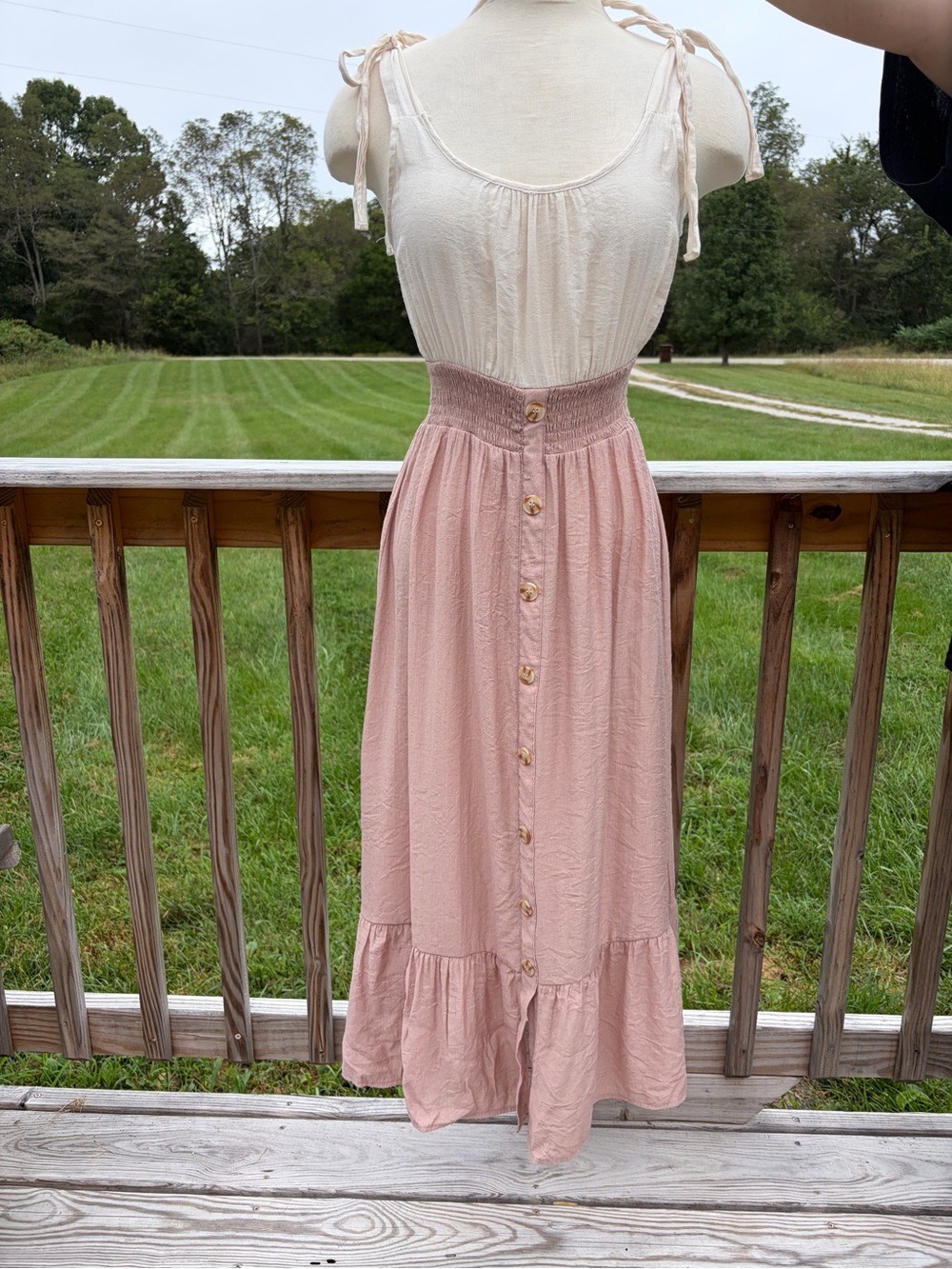 Blu Pepper Women’s Contrast Skirt MIDI Dress Summer White Mauve Pink Size Small